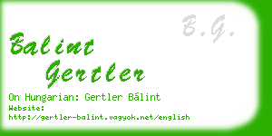balint gertler business card